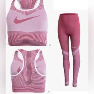 Nike juniors teen fenom pink 2 two piece seemless activewear outfit XS/small